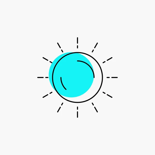 Zon Weer Zonsondergang Zonsopgang Zomer Lijn Pictogram — Stockvector