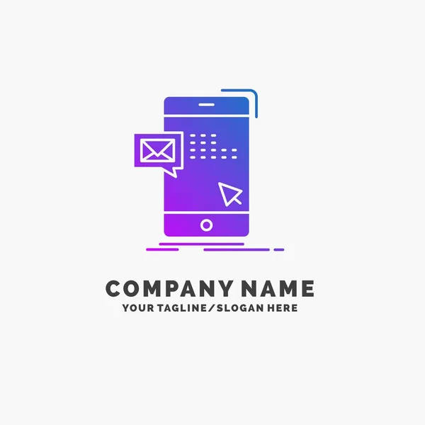 Massa Diálogo Instantâneo Correio Mensagem Purple Business Logo Template Lugar — Vetor de Stock