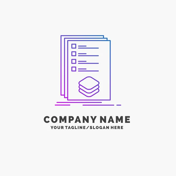 Categorías Comprobar Lista Listado Marca Purple Business Logo Template Lugar — Vector de stock