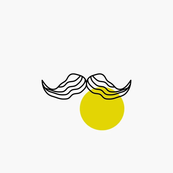 Snor Hipster Movember Man Mannen Lijn Pictogram — Stockvector