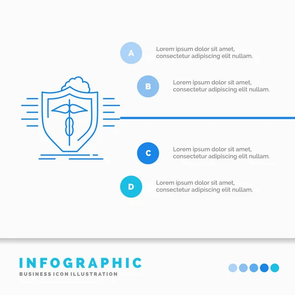 insurance, health, medical, protection, safe Infographics Template for Website and Presentation. Line Blue icon infographic style vector illustration