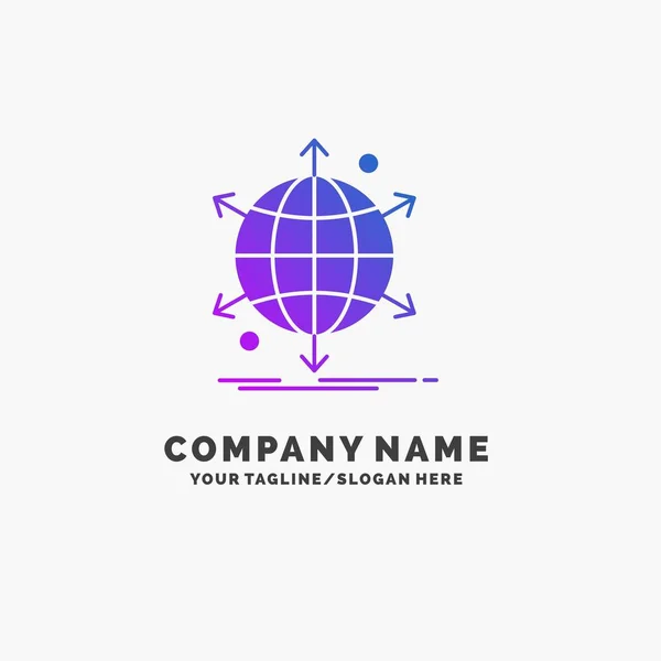 Business International Net Network Web Purple Business Logo Template Place — Stock Vector