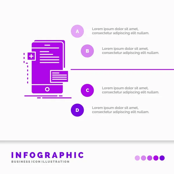 Frontend Интерфейс Мобильный Телефон Разработчик Infographics Template Веб Сайта Презентации — стоковый вектор