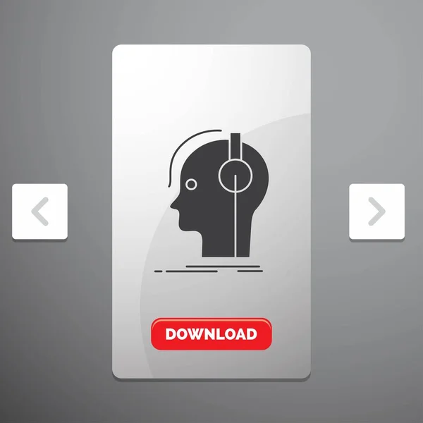 Compositore Cuffie Musicista Produttore Suono Glyph Icon Carousal Pagination Slider — Vettoriale Stock