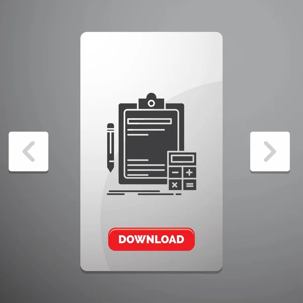 Accounting Banking Calculator Finance Audit Glyph Icon Carousal Pagination Slider — стоковый вектор