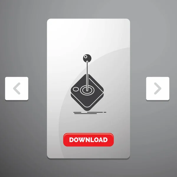 อาร เคด เกม เกม จอยสต ดไอคอน Glyph Carousal Pagination Slider — ภาพเวกเตอร์สต็อก