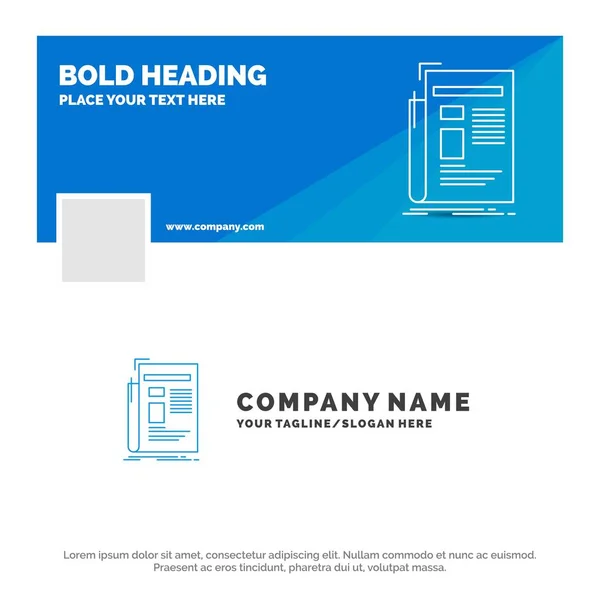 Blue Business Logo Template Para Gazeta Mídia Notícias Boletim Informativo — Vetor de Stock