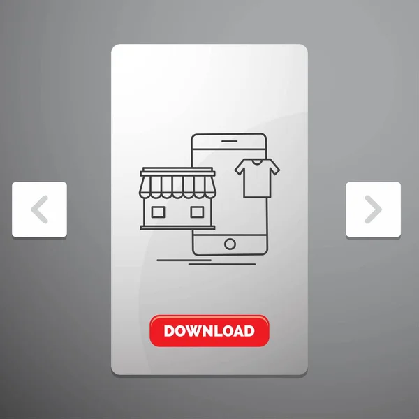 온라인 페이지 슬라이더 디자인 다운로드 버튼에 아이콘 — 스톡 벡터