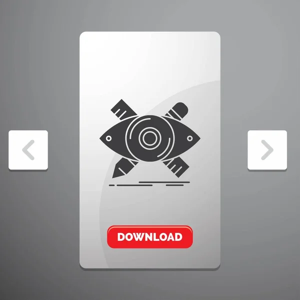 Design Designer Illustration Skizze Tools Glyph Icon Carousal Pagination Slider — Stockvektor