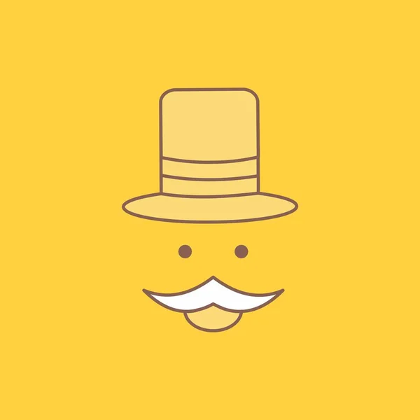 콧수염 소식통 Movember 아이콘 Ui와 웹사이트 모바일 프로그램에 노란색 배경으로 — 스톡 벡터