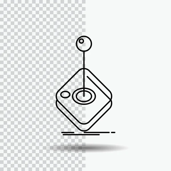 Arcade Jeu Jeu Joystick Bâton Line Icon Sur Fond Transparent — Image vectorielle