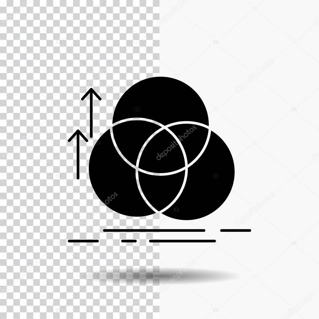 balance, circle, alignment, measurement, geometry Glyph Icon on Transparent Background. Black Icon