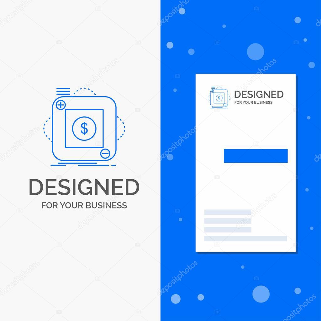 Business Logo for purchase, store, app, application, mobile. Vertical Blue Business / Visiting Card template