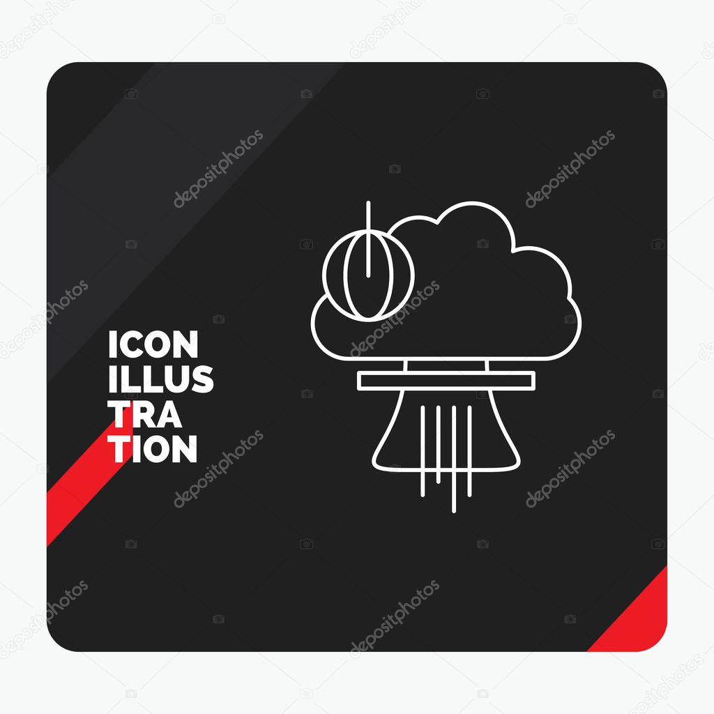 Red and Black Creative presentation Background for Bomb, explosion, nuclear, special, war Line Icon