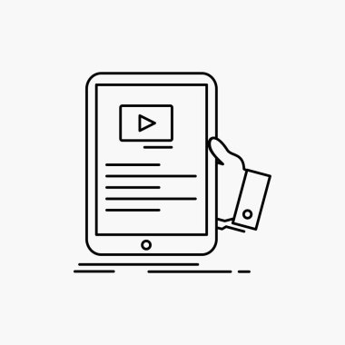 Forum, online, webinar, seminer, eğitim satırı simgesi. İzole vektör çizim