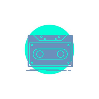 Kaset, demo, kaydetmek, teyp, glif simge kaydetmek.