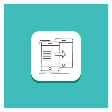 Veri, Paylaşım, eşitleme, senkronizasyon, eşitleme Hattı simgesi Turkuaz Arka Plan için Yuvarlak Düğme