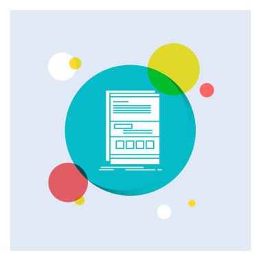 Tarayıcı, dinamik, internet, sayfa, duyarlı beyaz glif simgesi renkli daire arka plan