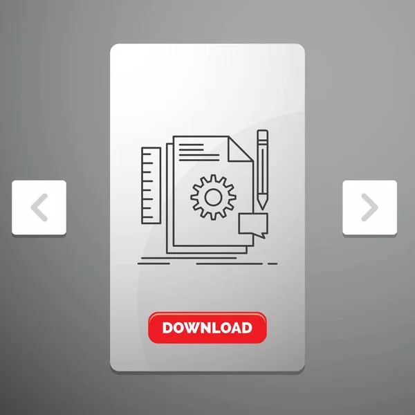크리에이 디자인 피드백 페이지 슬라이더 디자인 다운로드 버튼에 아이콘 — 스톡 벡터