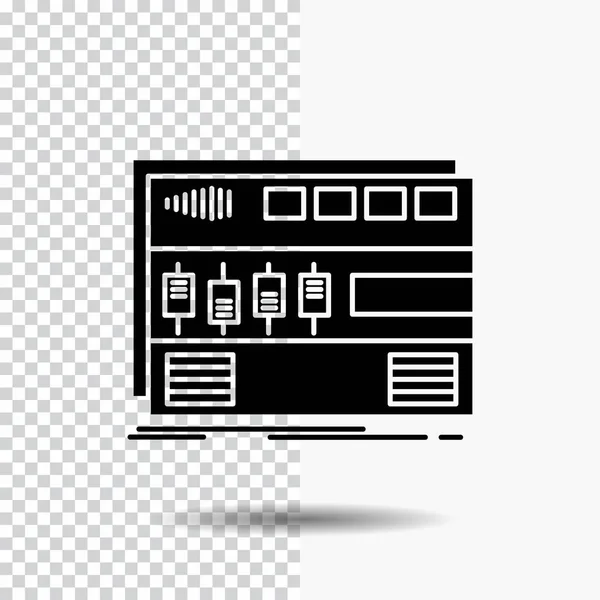 Audio Mastering Modul Rackmount Sound Glyph Symbol Auf Transparentem Hintergrund — Stockvektor