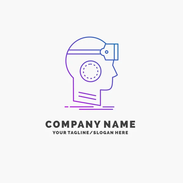 Googles Headset Realiteit Virtuele Paarse Business Logo Template Plaats Voor — Stockvector