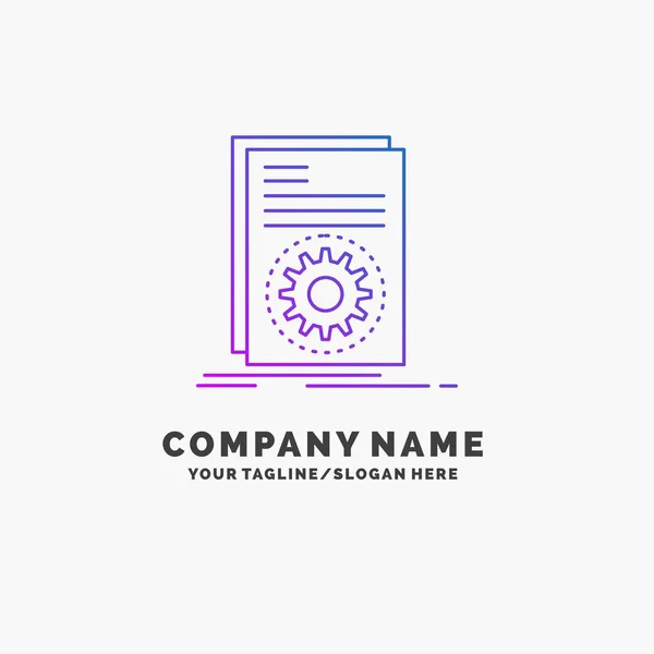 Código Executável Arquivo Execução Script Purple Business Logo Template Lugar — Vetor de Stock