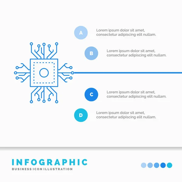 Chip Cpu Mikrochip Prozessor Technologie Infografik Vorlage Für Website Und — Stockvektor