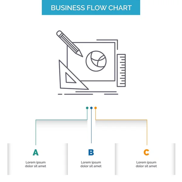 Logo Design Creative Idea Design Process Business Flow Chart Design — Stock Vector