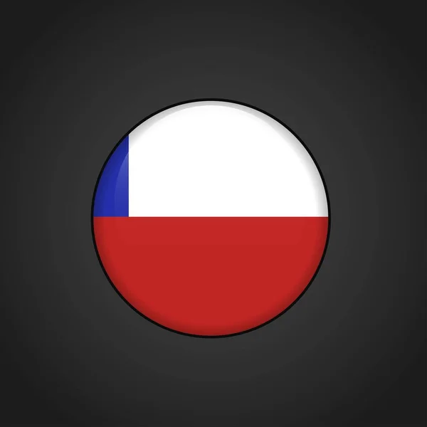 Кнопка Круга Флага Чили — стоковый вектор