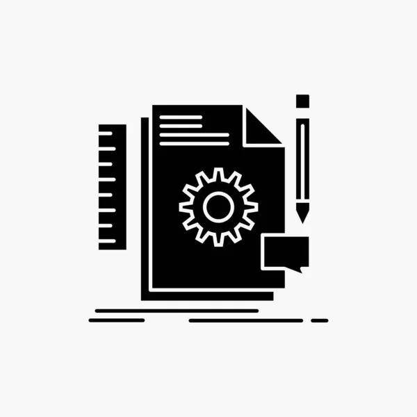 Creativo Design Sviluppo Feedback Supporto Glyph Icon Illustrazione Isolata Vettoriale — Vettoriale Stock