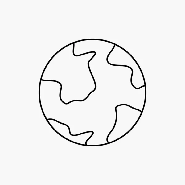 Terre Globe Monde Géographie Découverte Line Icon Illustration Vectorielle Isolée — Image vectorielle