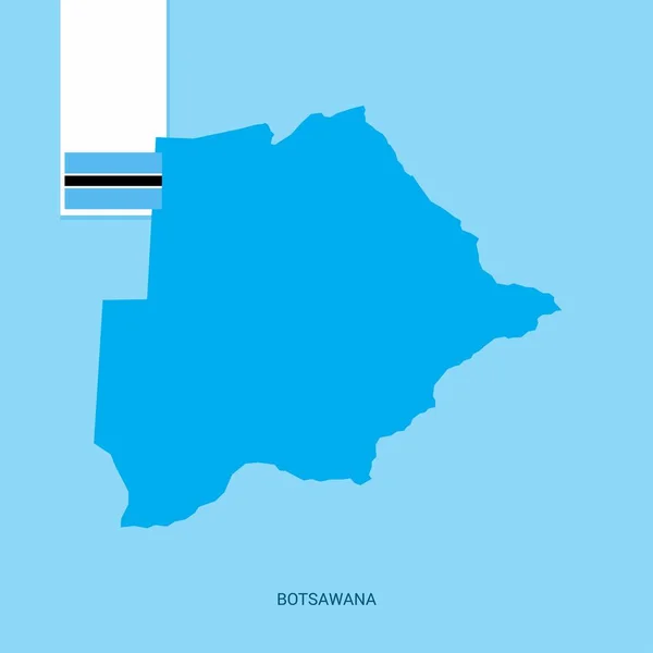 Mapa Del País Botswana Con Bandera Sobre Fondo Azul — Vector de stock