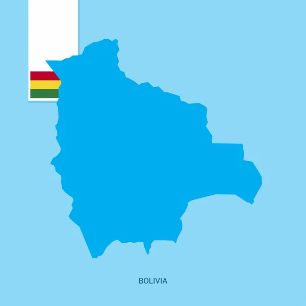 Bolivia Mapa Del País Con Bandera Sobre Fondo Azul — Vector de stock