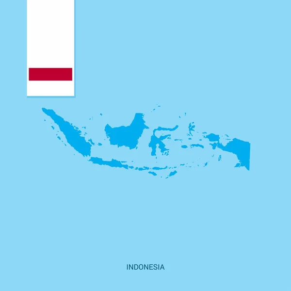 Indonesia Country Map Flag Blue Background — Stock Vector