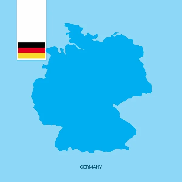 Germany Country Map Flag Blue Background — Stock Vector