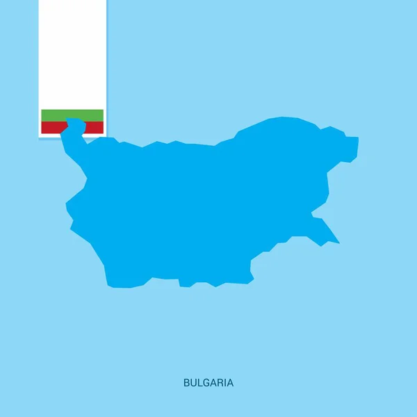 Bulgaria Mapa Del País Con Bandera Sobre Fondo Azul — Vector de stock