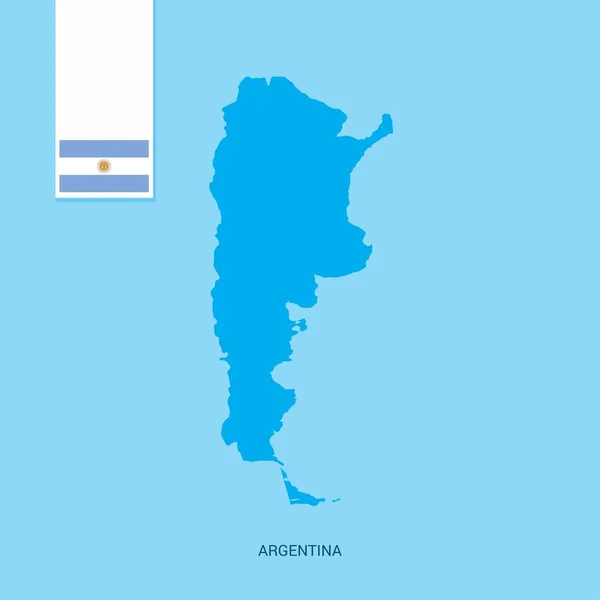 Argentina Mapa Del País Con Bandera Sobre Fondo Azul — Vector de stock