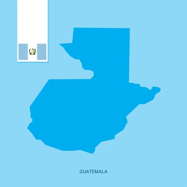 Guatemala Mapa Del País Con Bandera Sobre Fondo Azul — Vector de stock