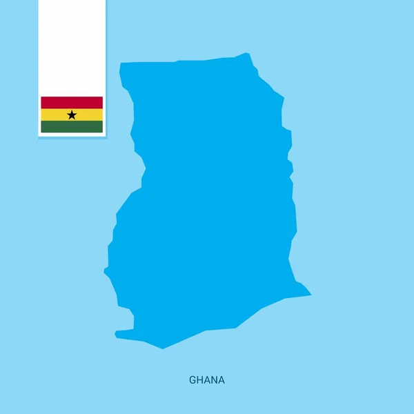 Ghana Mapa Del País Con Bandera Sobre Fondo Azul — Vector de stock