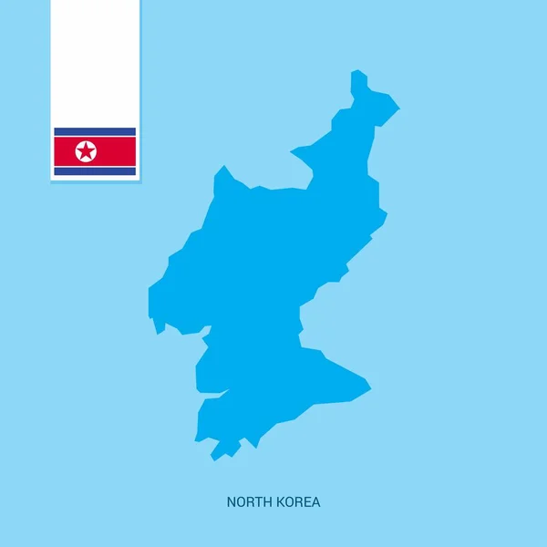 Korea North Country Map Flag Blue Background — Stock Vector