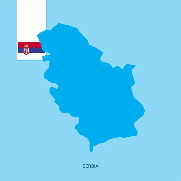 Mapa Kraju Serbii Flagą Niebieskim Tle — Wektor stockowy