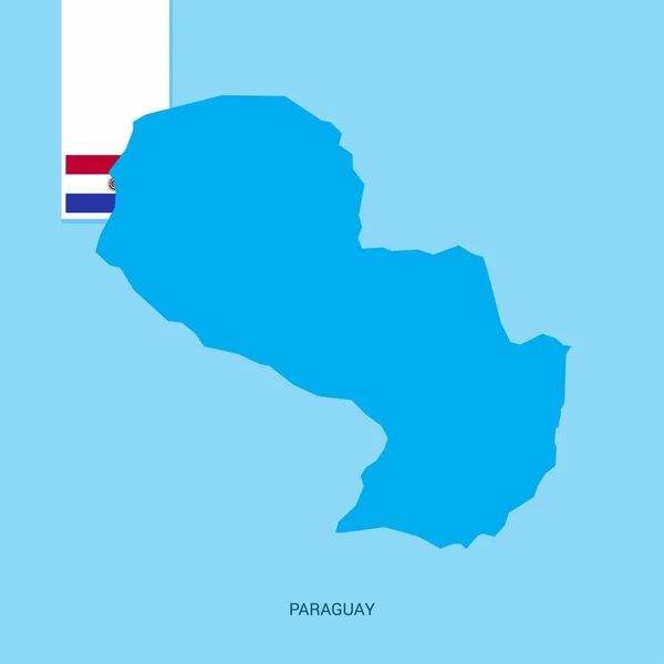 Paraguay Mapa Del País Con Bandera Sobre Fondo Azul — Vector de stock