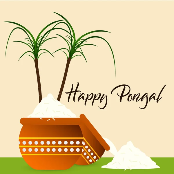 Happy Pongal Festival Fond Vecteur — Image vectorielle