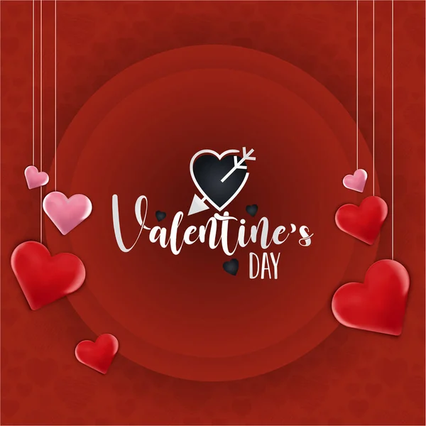 Happy Valentine Day Rode Achtergrond Vectorillustratie — Stockvector