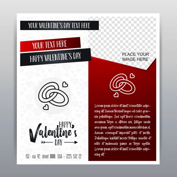 Buon San Valentino Red Icon Vertical Banner sfondo rosso. V — Vettoriale Stock