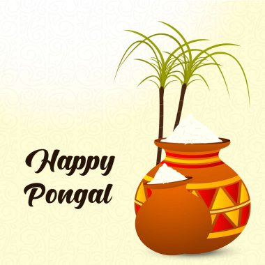 Mutlu Pongal Festival arka plan - vektör