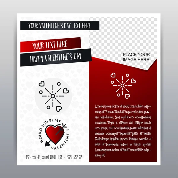 Happy Valentine den červená ikona vertikální Banner červené pozadí. V — Stockový vektor