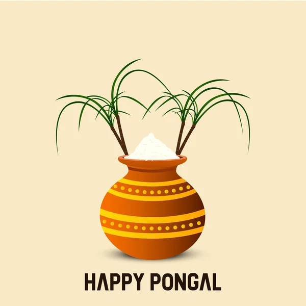 Happy Pongal Festival Вектор — стоковый вектор