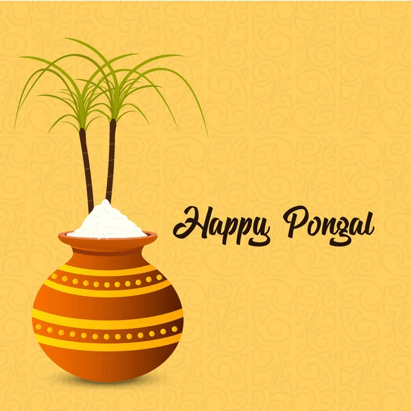 Happy Pongal Festival Fundo Vetor —  Vetores de Stock