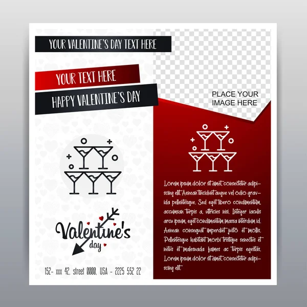 Happy Valentine's dag rood pictogram verticale Banner rood achtergrond. V — Stockvector